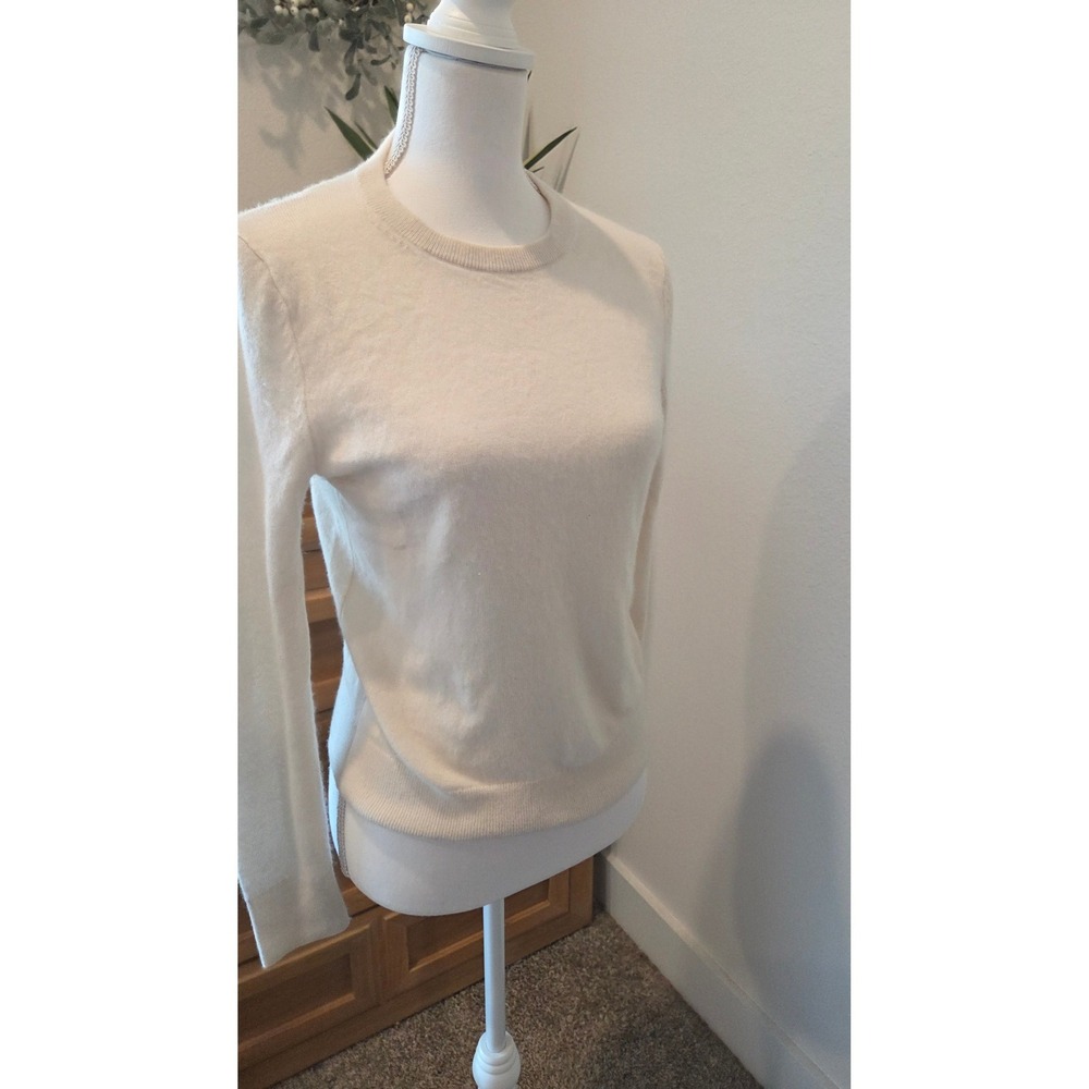 Quince Mongolian Cashmere Crewneck Sweater Ivory Cream Women Size Small - Picture 12 of 12